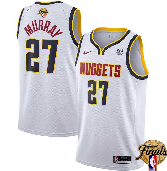 Men's Denver Nuggets #27 Jamal Murray White 2023 Finals Association Edition Stitched Basketball Jersey Dzhi
